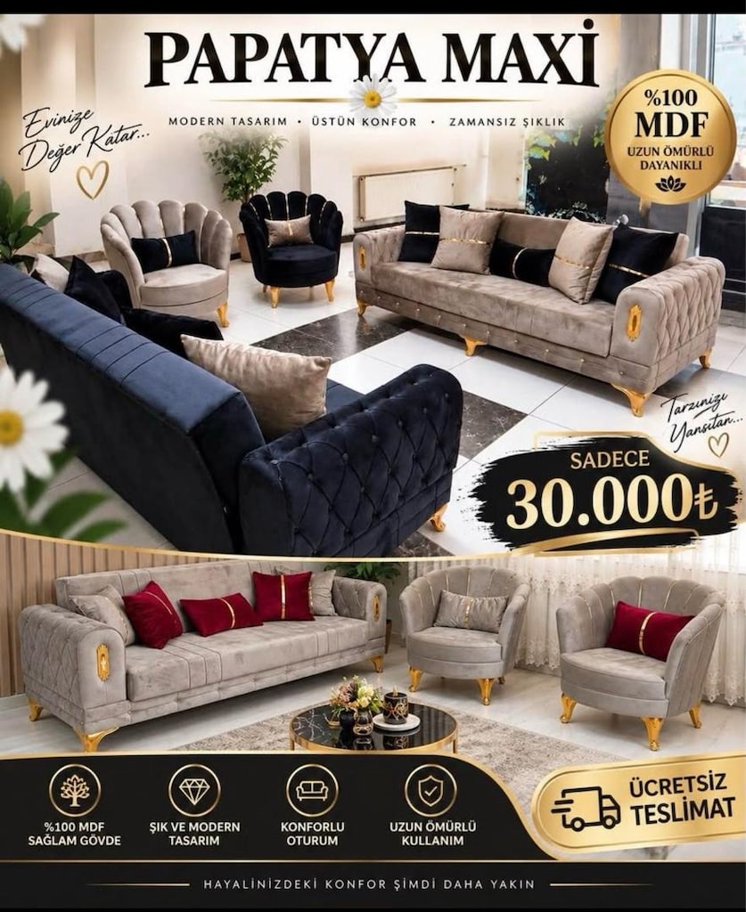 MAXSİ PAPATYA KOLTUK HIZLI TESLİMAT - 2