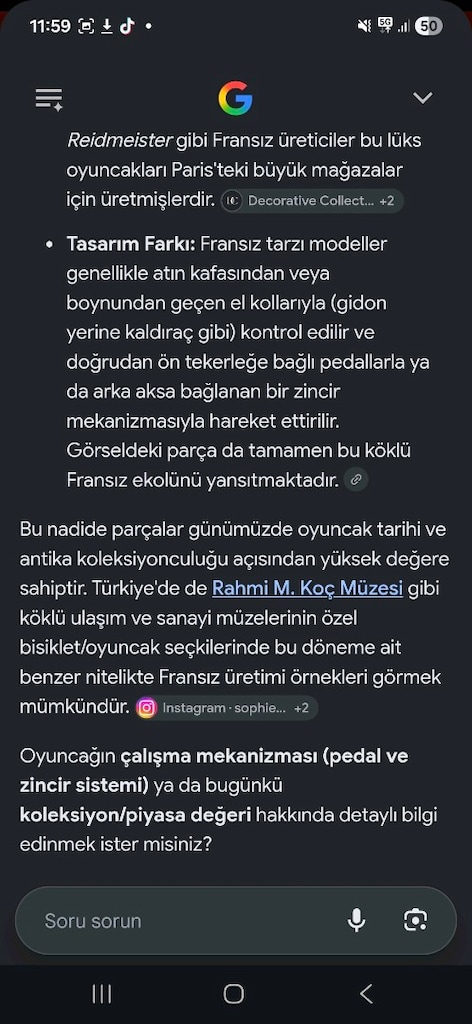 1850 fransız eser Nazım Hikmetin Bisikletinin aynısı Antika nadir ürün - 5