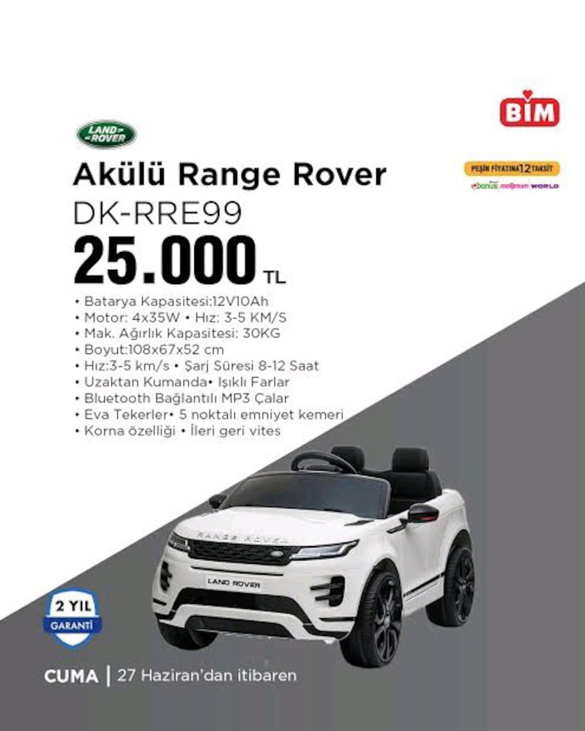 Akülü araba land rover uzaktan kumandalı - 3