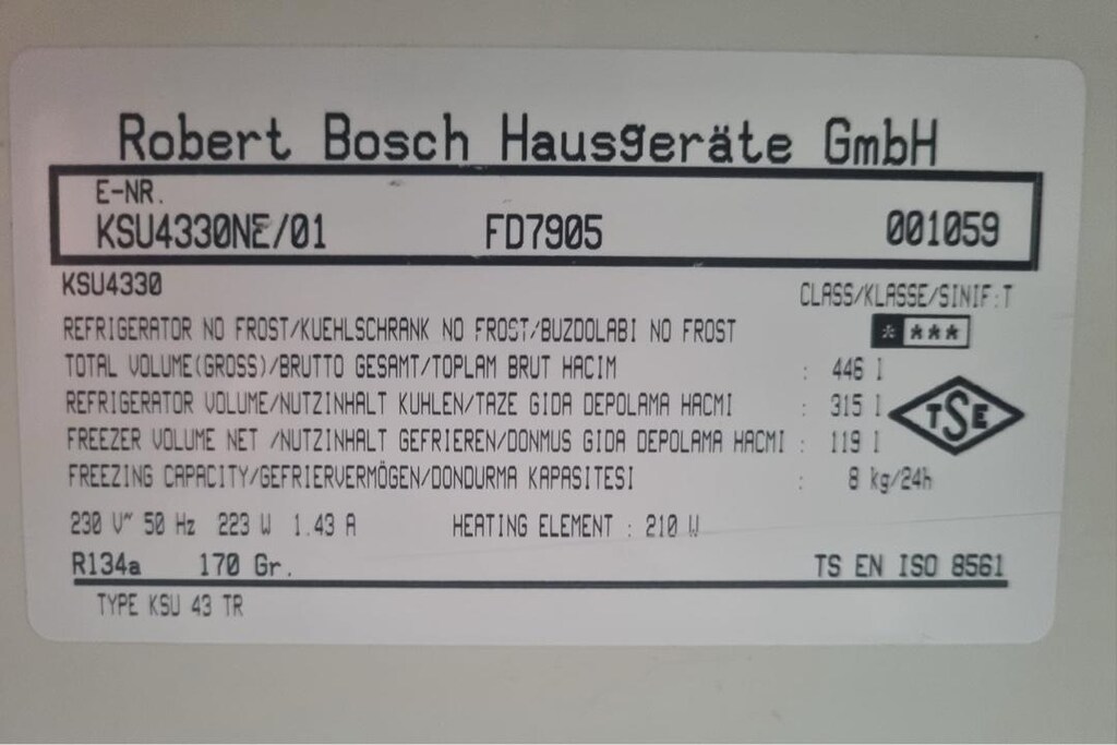 Bosch no frost buzdolabı 446 lt KSU 4330 NE/01 - 3