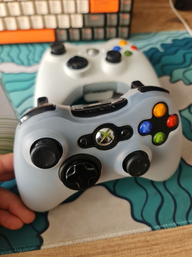 xbox360 gamepad kutulu silikon koruma kılıfı beyaz şeffaf saydam - 4