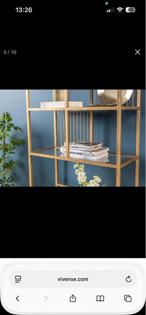 Metal Gri Eskitmeli Pirinç 80 cm Kitaplık - 7