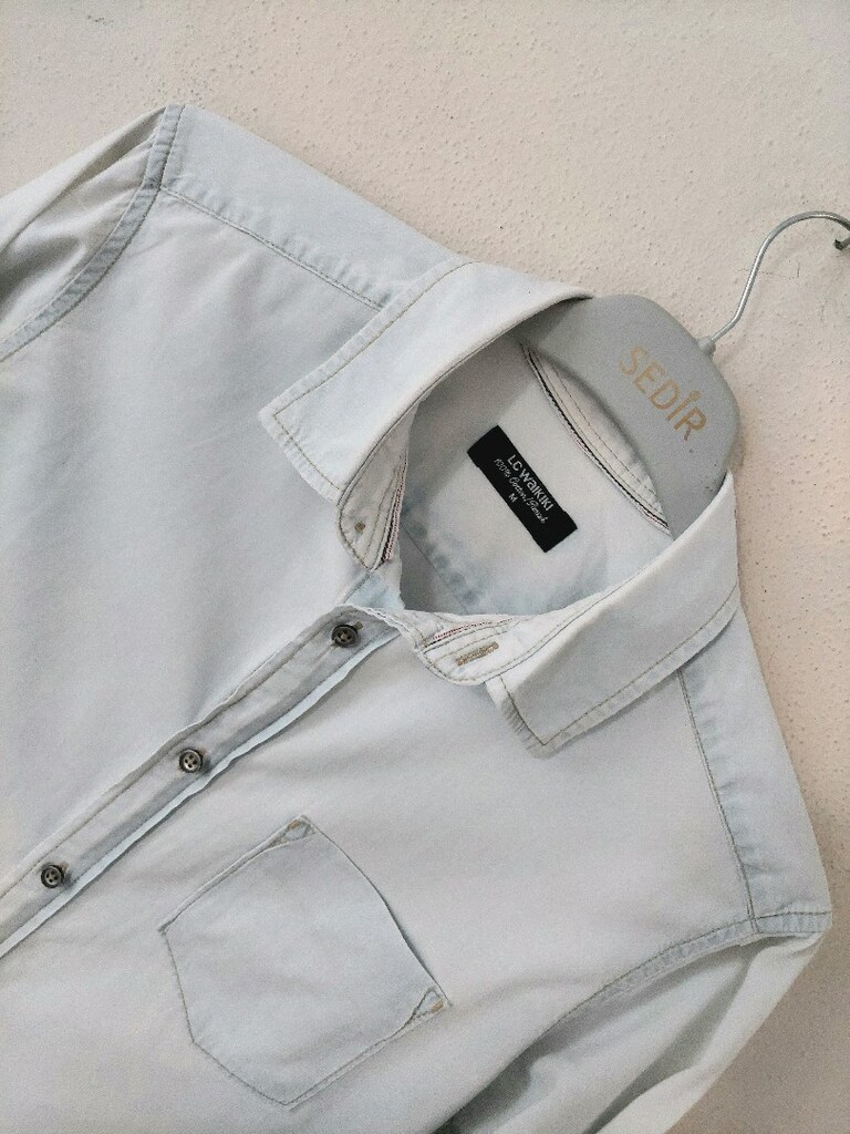 LCW erkek buz mavi denim model gömlek - 3