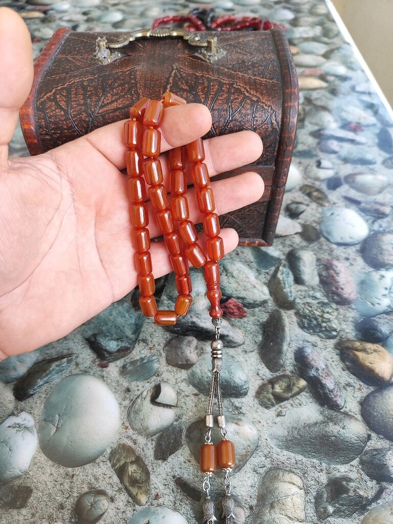 KOLEKSİYONLUK İRİ BOY SIKMA KEHRİBAR TESPİH - 2