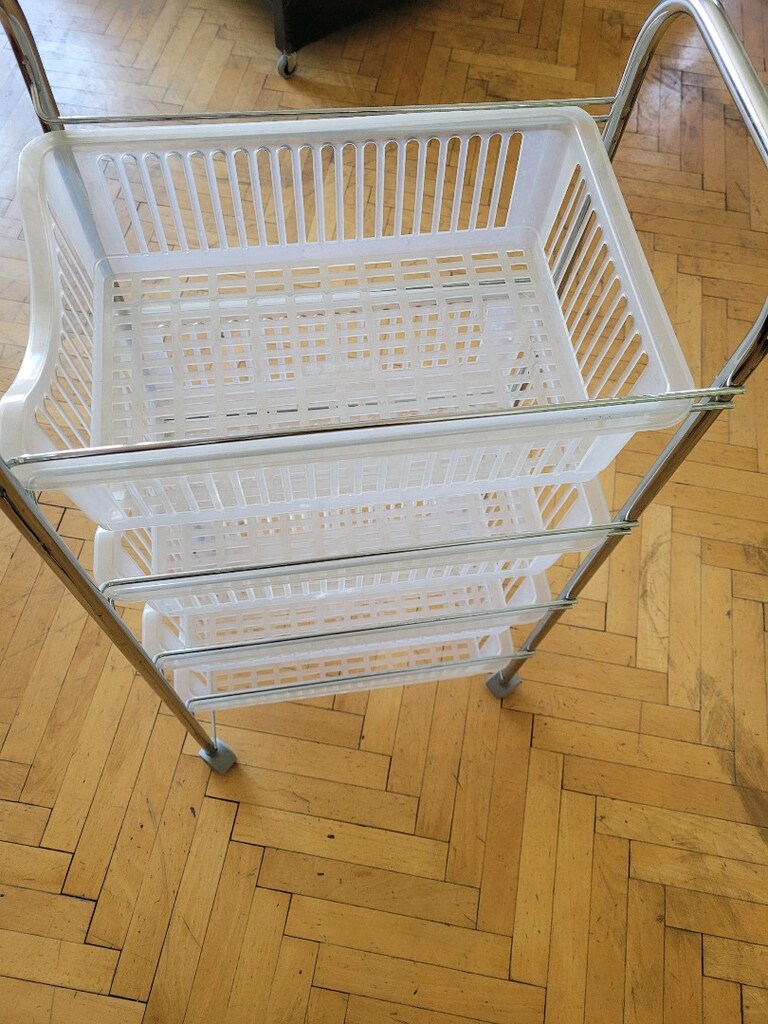 satilik 4 katli tekerlekli mutfak sebze meyve sepeti - 2