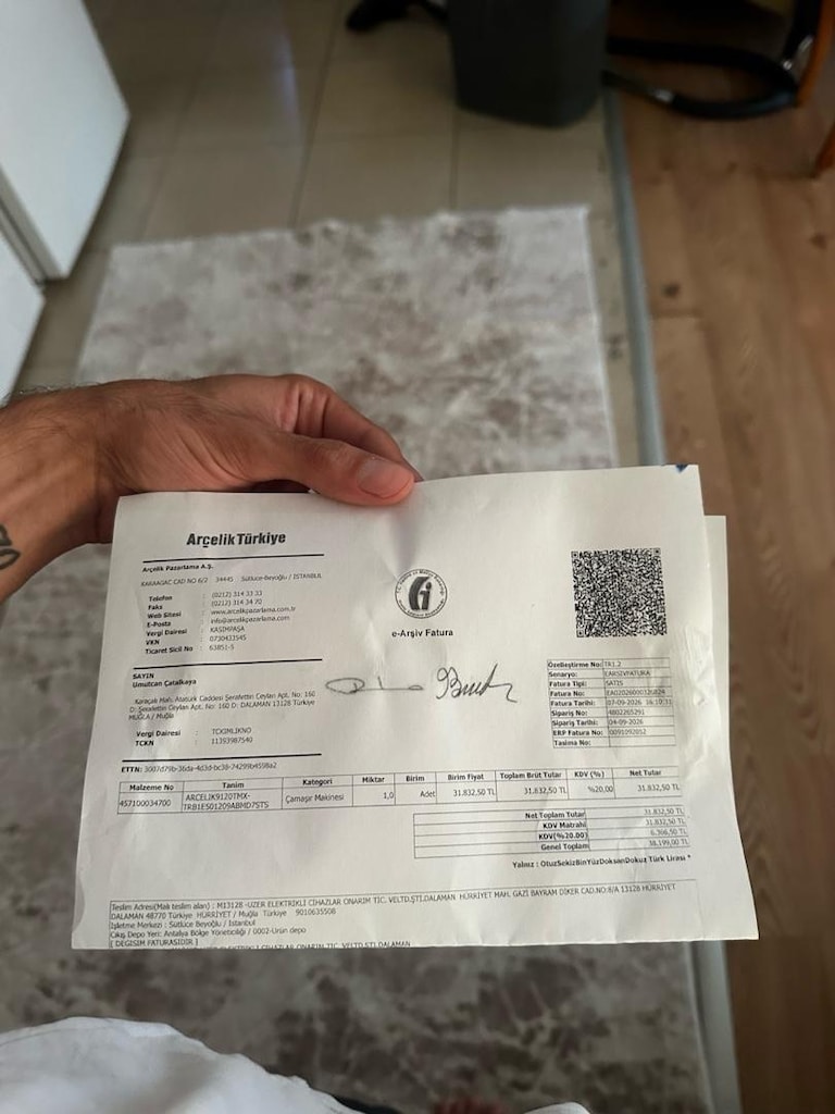 3 günlük ! SIFIR ARÇELİK 9 KG ÇAMAŞIR MAKİNESİ ! acil taşınma sebebi - 7