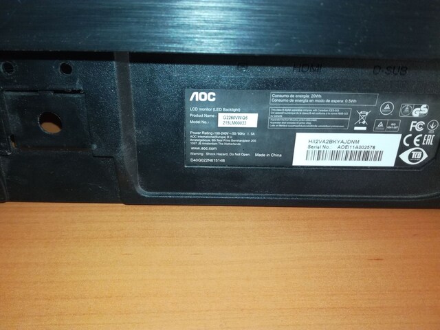 AOC Monitör ekranı ve parçaları