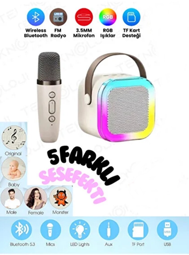 KARAOKE Bluetooth Hoparlör mikrofonlu Hediyelik ürün - 3