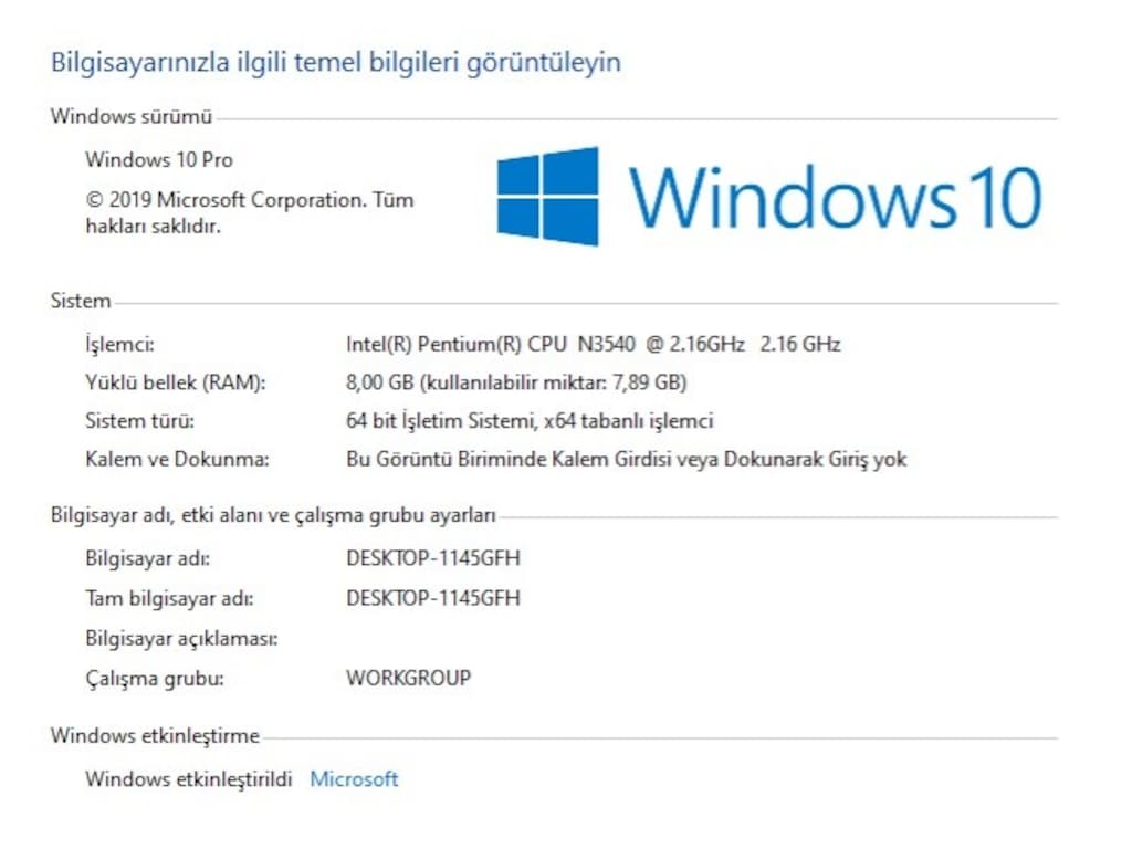 Tertemiz Lenovo - Yeni Pil - 8gb RAM - SSD TurboDisk'li - 7