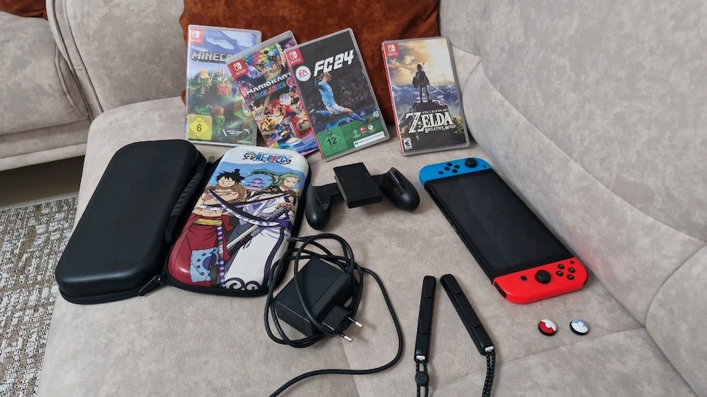 FULL+FULL Nintendo Switch Seti! 4 Efsane Oyun + One Piece Kılıf + Akse