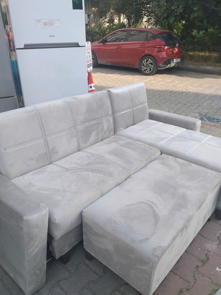 Yatak olabilen altı sandıklı sıfır LKoltuklar silinebilen kumas - 2