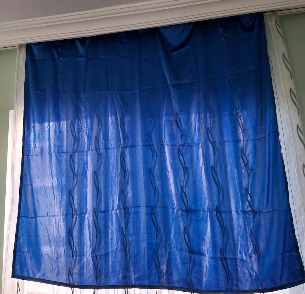 GECE MAVİSİ SATEN GÜNEŞLİK TEK KANATTIR EN ÖLÇÜSÜ 150CM - 5