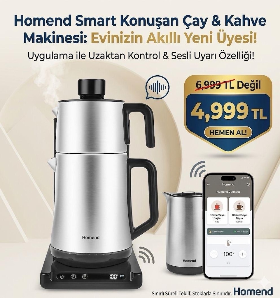 Homend Konuşan Çay ve Kahve Makinesi