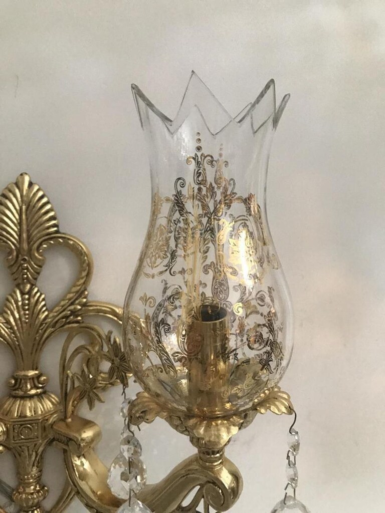 Özkristal Avize Döküm Pirinç Kristal Aplik - 15