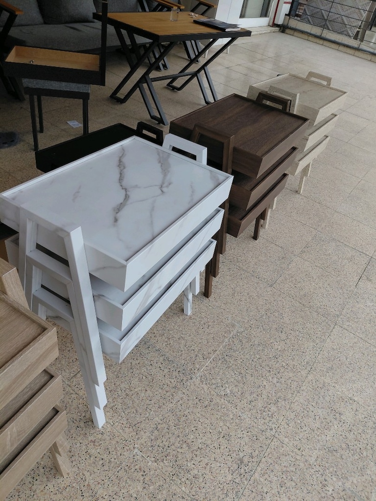 3 lü tepsi mdf zigon sehpa - 3