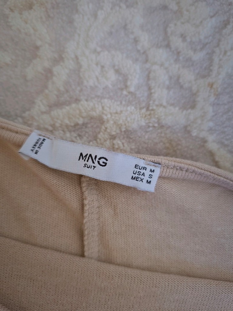 Bej Oversize Dökümlü Triko Kazak Mango Suit - 3