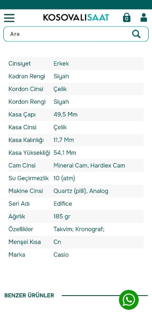 CASİO EDİFİCE EFR-539 DY ERKEK KOL SAATİ - 5