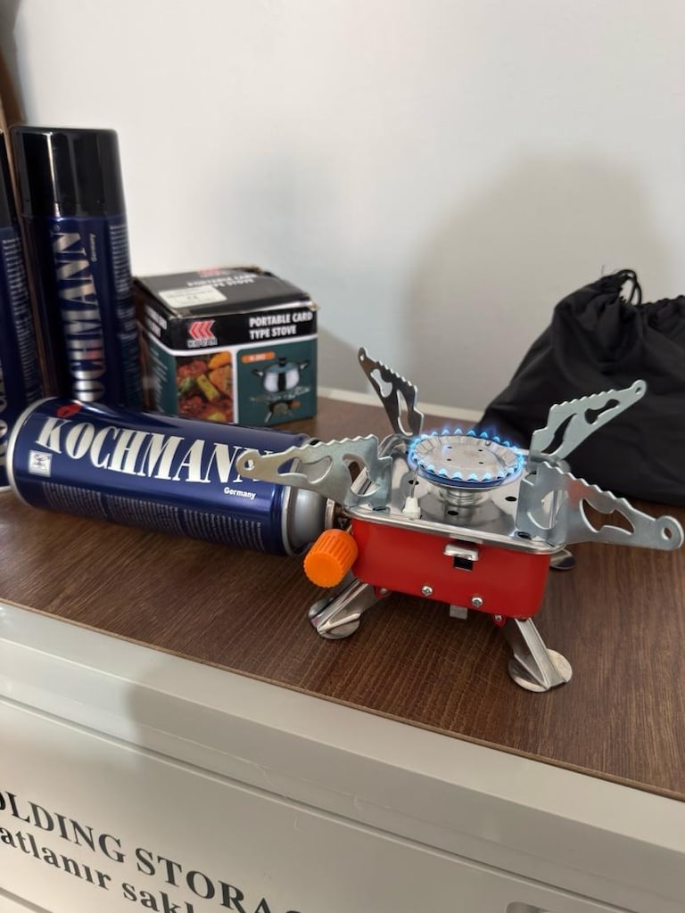 Çantalı Mini Katlanabilir Kamp ocağı+3kartuş - 3