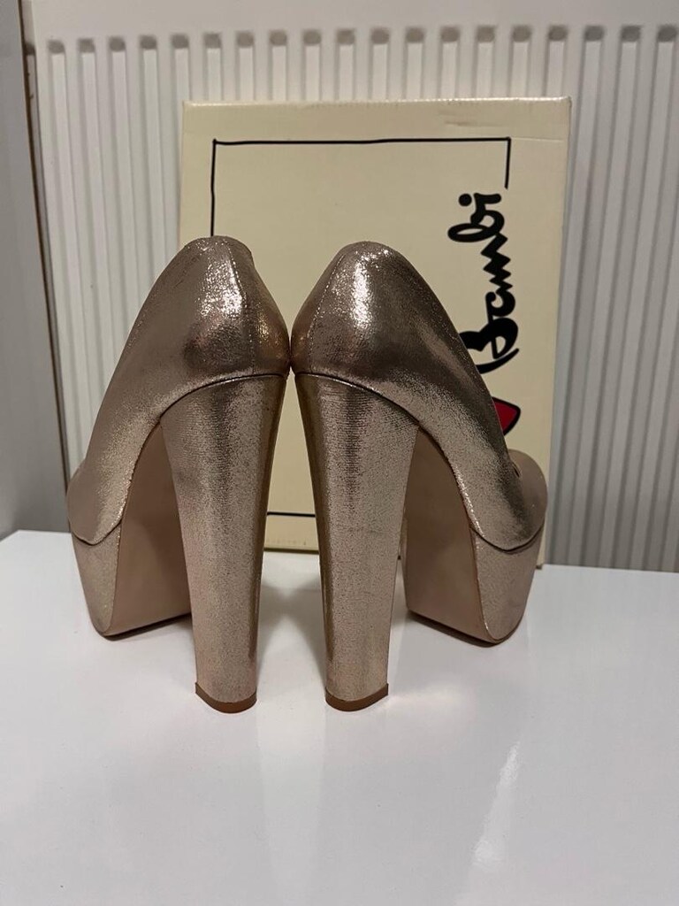 Ayakkabıı Bambi 15 cm Dore Simli 39 Numara - 5