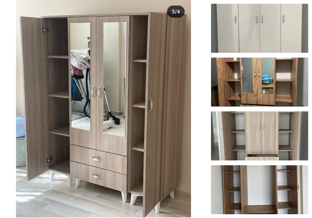 4 kapaklı elbise dolabı opvhundobr - 3