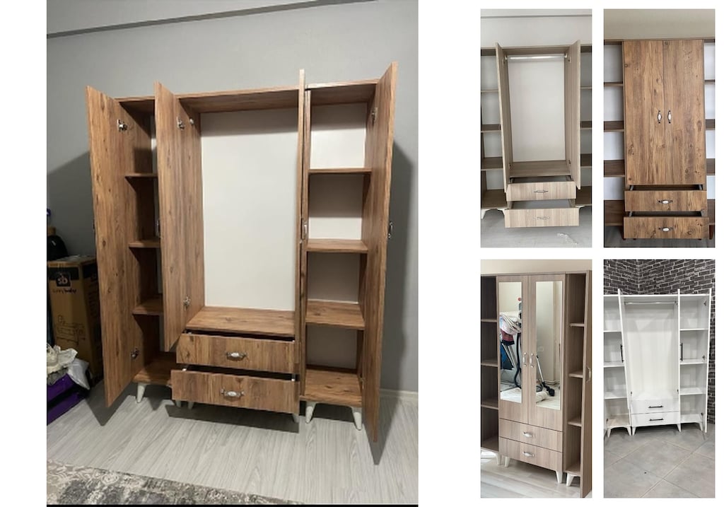 4 kapaklı elbise dolabı qiqdsycqui - 5