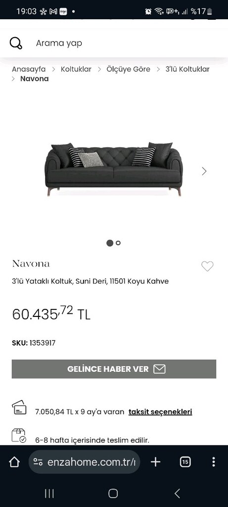 ENZA KOLTUK, TV ÜNİTESİ, YEMEK MASASI - 15