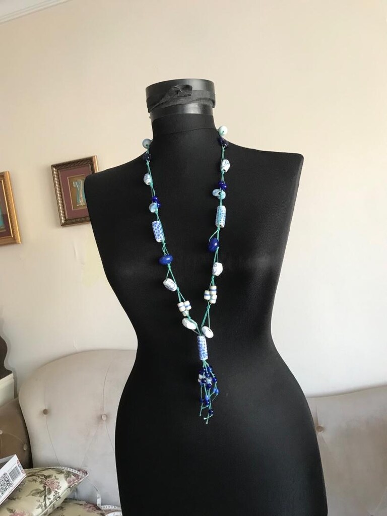 bayan kolye 2 model mavili 650 beyaz 500 tlbuğün gel al - 15