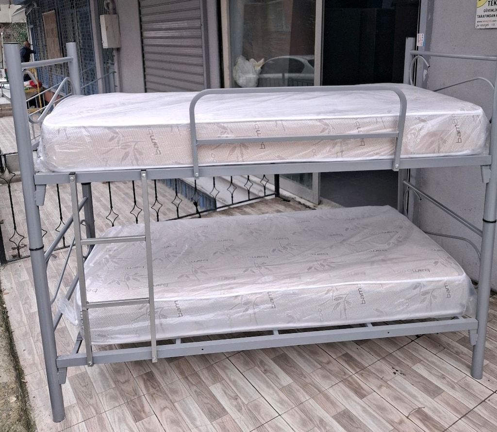 AYRILABİLİR METAL GRİ RANZA IKI YATAK AYNI GÜN ÜCRETSİZ TESLİMAT - 18