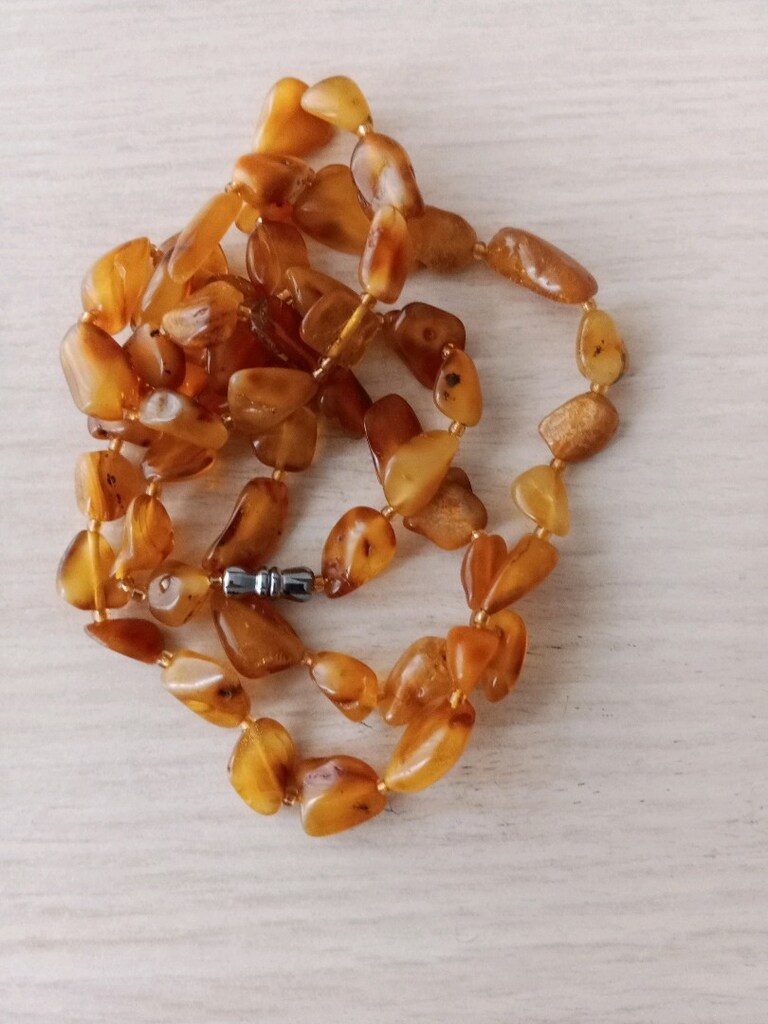 Damla Kehribar kolye 63 cm gram bilgisi fotoda var - 3