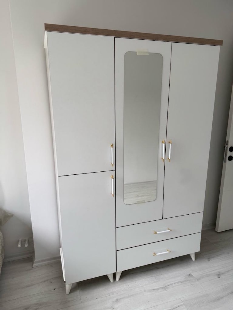ultra lüks tek kişilik baza başlık yatak ve 3 kapaklı dolap sıfır ürün - 3