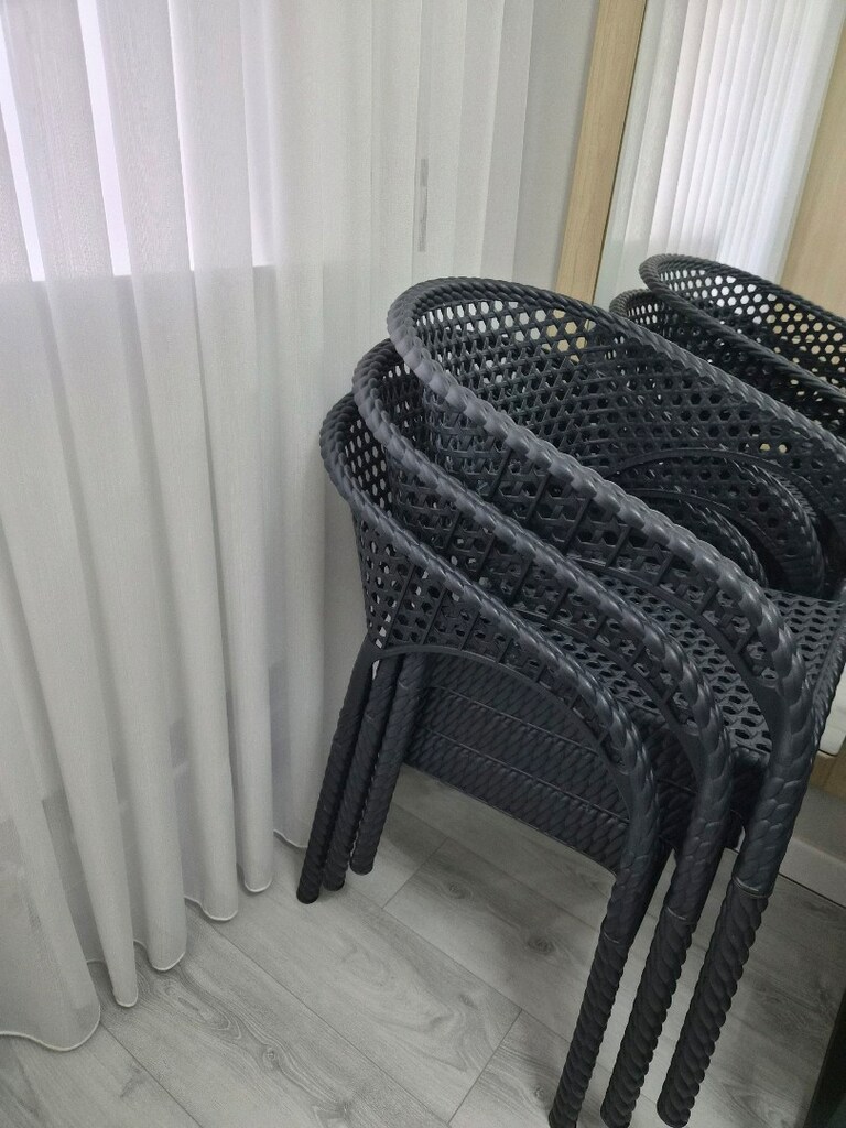 BAHÇE BALKON RATTAN ÖRGÜ DESEN SANDALYE SIFIR - 2