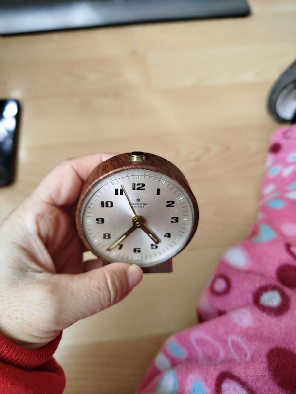 Vintage Almanya Junghans Trivox çalar saat masa çalar saati ahşaptan - 4