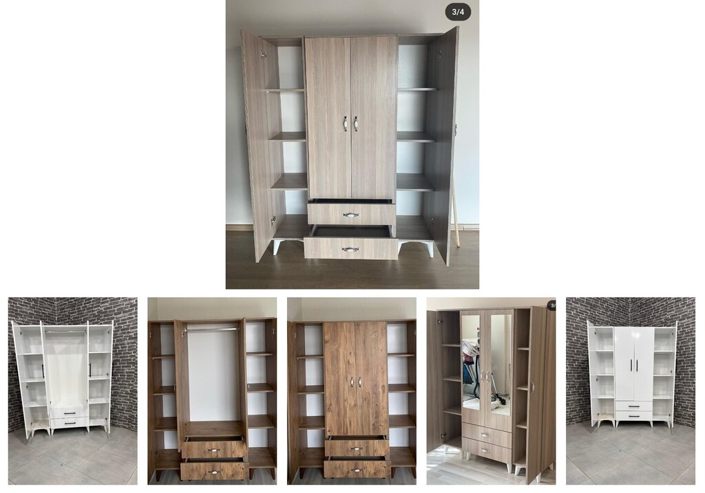 4 kapaklı elbise dolabı pensmljxsj - 6