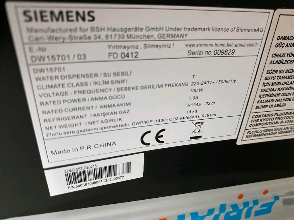 Siemens DW-15701 soğuk su sebili - 9