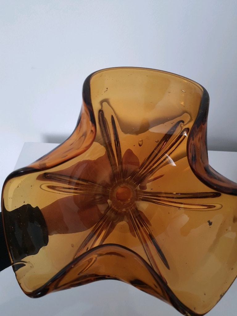 İtalyan Murano Kehribar rengi Vazo - 3