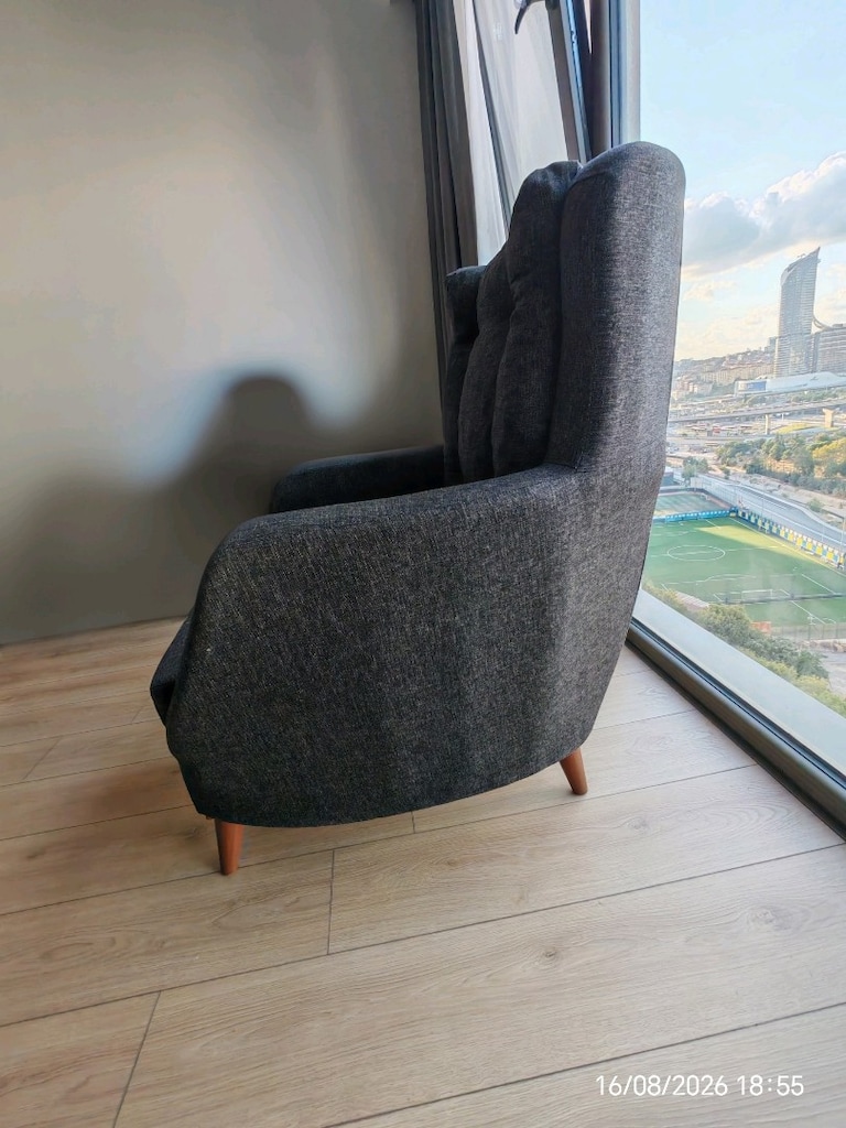 Antrasit Gri Modern Berjer – Tekli Koltuk - 3