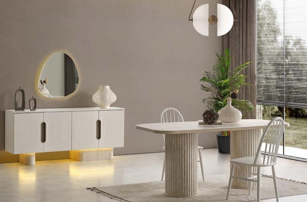 Sıfır , %100 MDF , Modern TV Ünitesi - Aytaşı , Traverten - 7