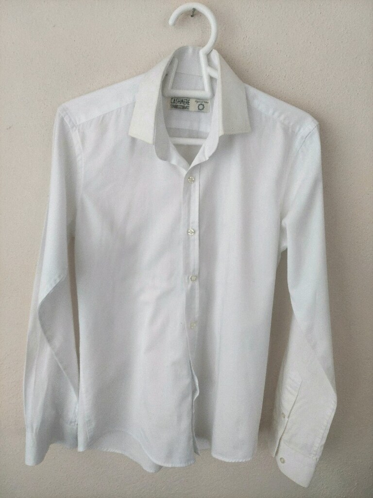 CASHMERE erkek beyaz polo gömlek - 3