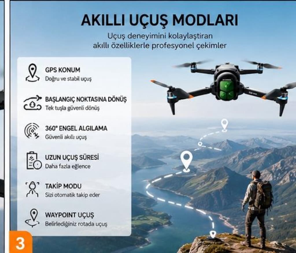 26 MAX YEMLEME DRONU 50 GRMA KADAR YÜK TAŞIMA 1 KM MENZİL ÇİFT BATARYA - 5