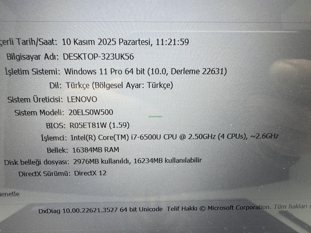 THİNKPAD YOGA İ7 6. NESİL 16 GB RAM 256 NVME DOKUNMATİK - 8