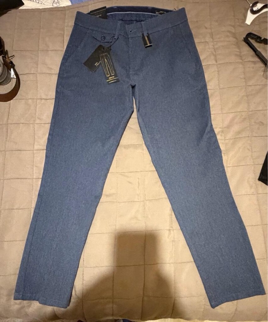 İndigo Mavi Crop Fit Erkek Pantolon - 3