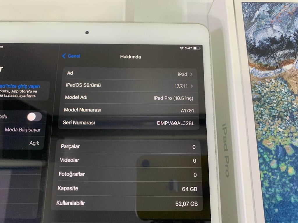 İpad Pro 10.5 inç A1701 model 64 gb 120hz tr cihaz kutulu - 6