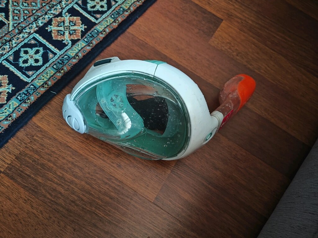 Decathlon Subea Fullface Tam Yüz Maske Şnorkel Mavi ve Su Yeşili