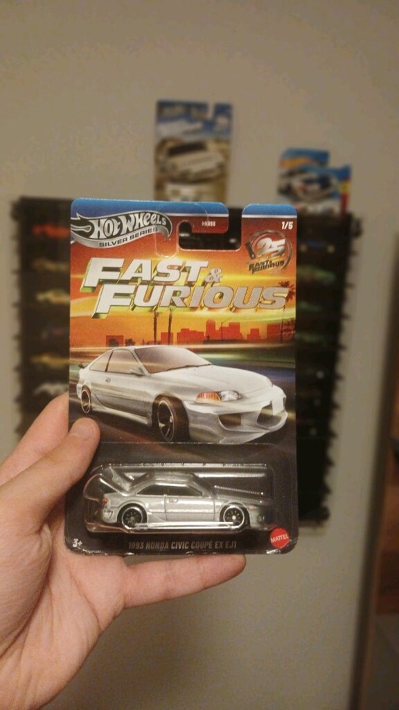 Hot Wheels 1993 Honda Civic Coupe EX EJ1 Fast & Furious Silver Series - 2