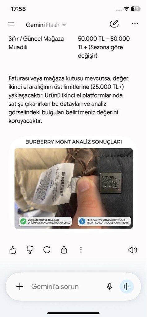 Orijinal Burberry Şişme Mont (Kusurları Mevcut / Fiyat Çok Uygun ) - 7