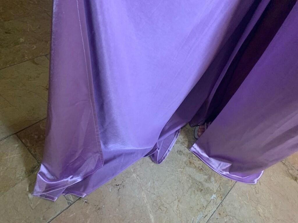 Lila örme saten abiye - 4