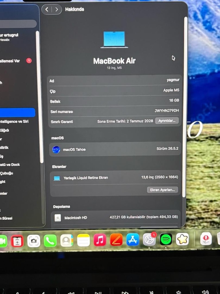SIFIR AYARINDA - M5 Çip / 16GB RAM / 2028 Garantili 13" macbook air - 3