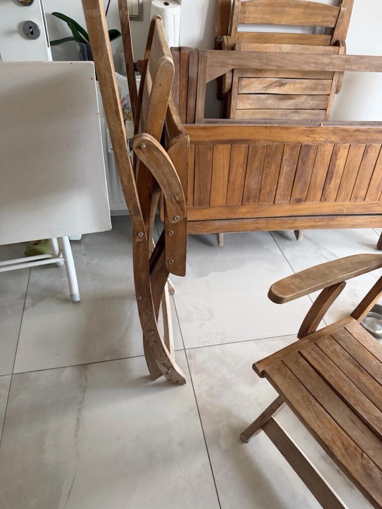 ahşap katlanır masa ve sandalye - 2