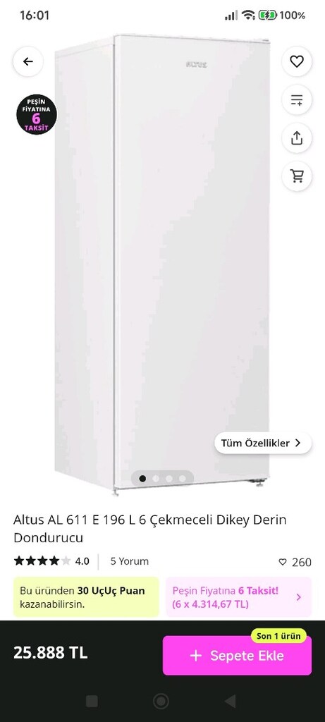 ALTUS AL 611 4 çekmece 2 ayrı gözlü derin dondurucu - 3