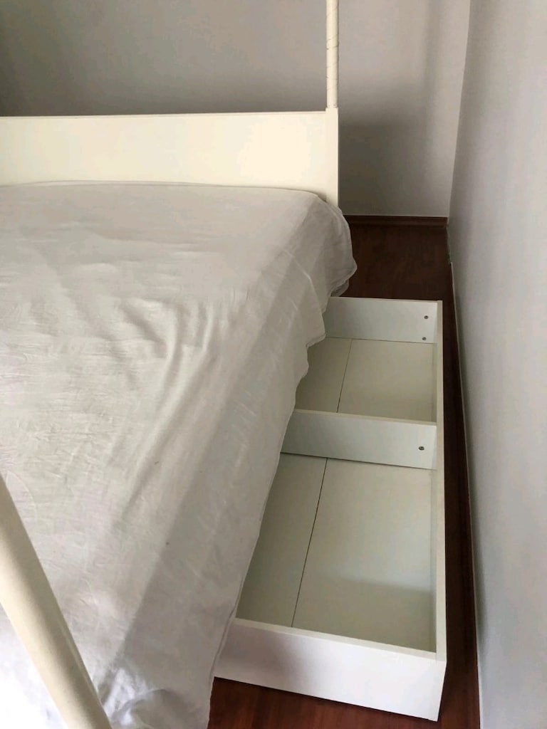 “IKEA Çift Kişilik 4 Direkli Cibinlik Yatak – Çekmece Bazalı" - 5